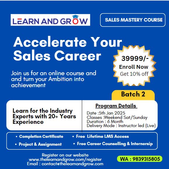 Accelerate your sales Career -Online Live Course